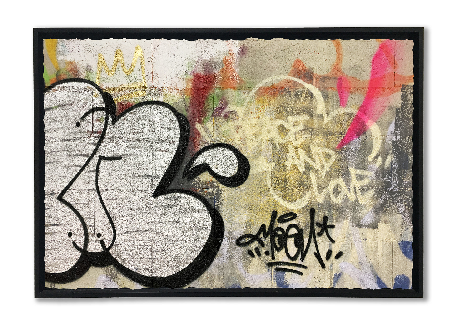 Peace and Love 100 X 150 Mur en résine technique mixte