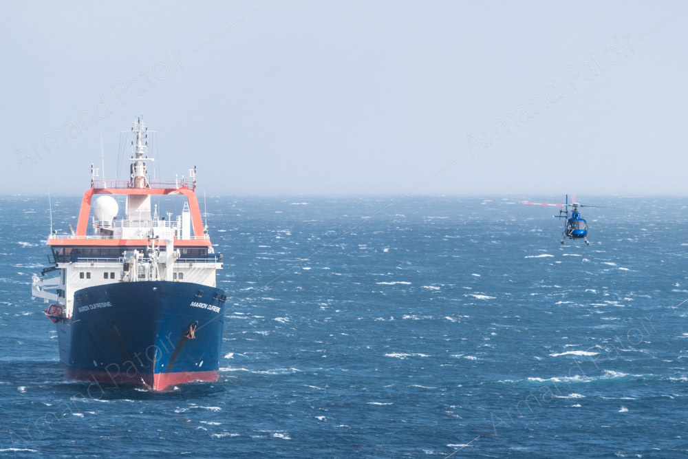 Marion Dufresnes et hélicoptère