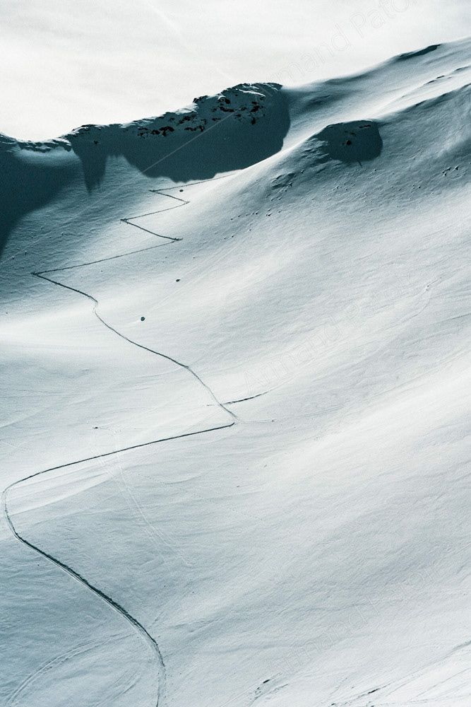 Belle trace de ski de randonnée vers Luchon - Superbagnères.