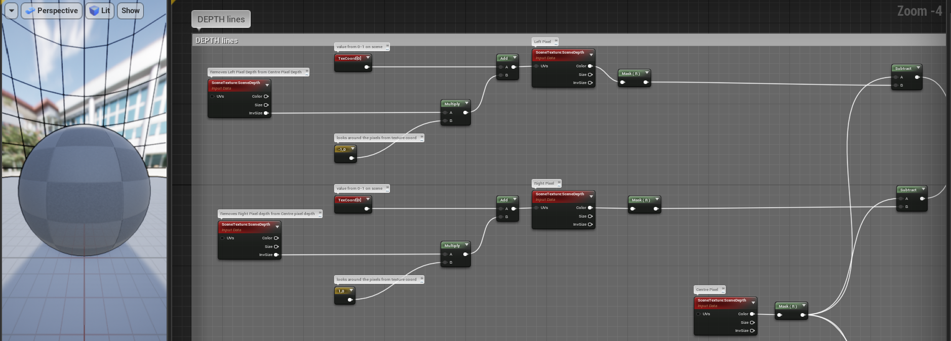 Cell Shader Post-process Material