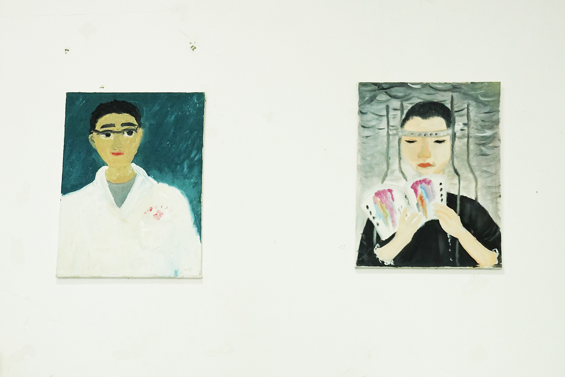 “天线宝宝”的画作之一 “Painting of a Scoliosis Patient” No.1