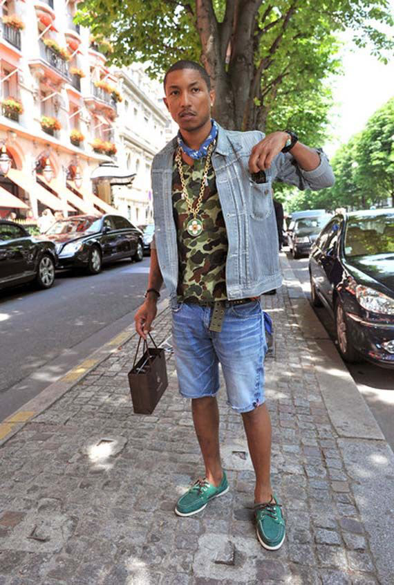 Pharrell Williams wearing Sperry x Band of Outsiders 
