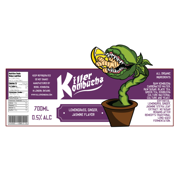 Lemongrass, Ginger, Jasmine label