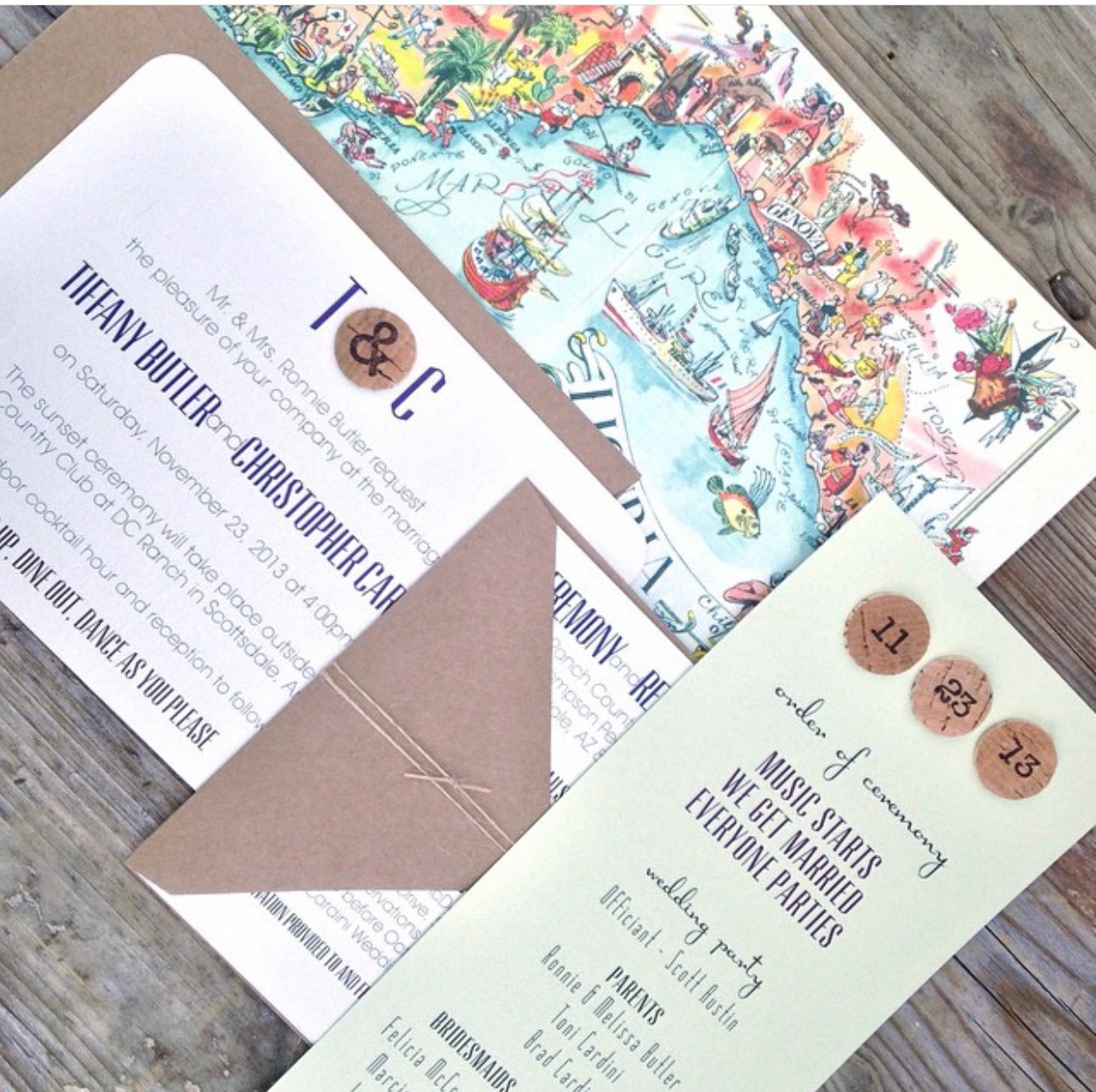 Sliced corks invite