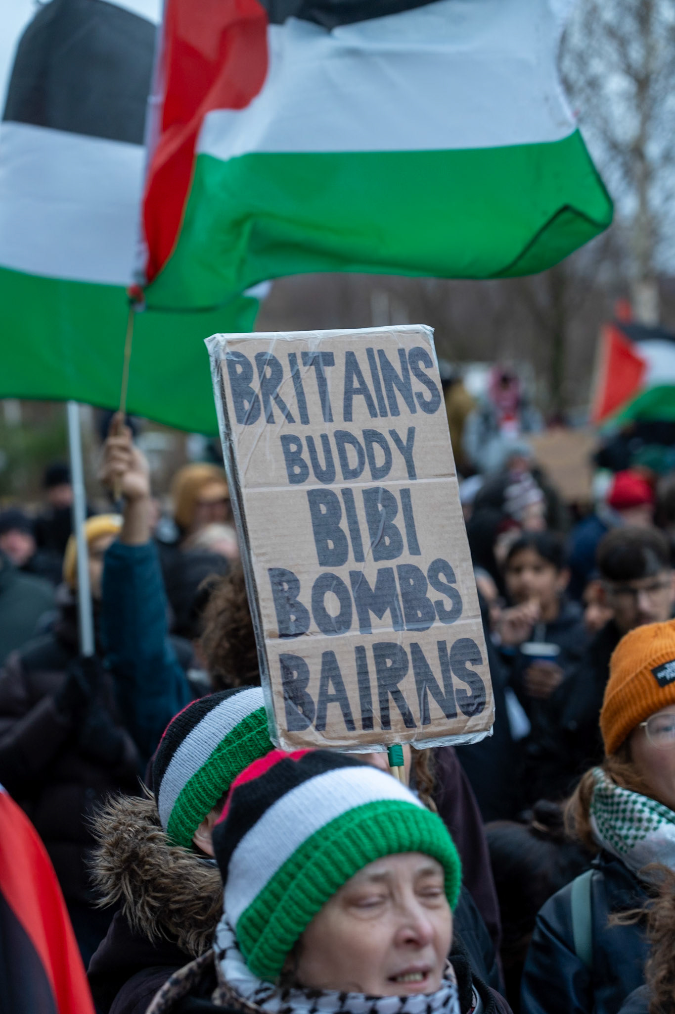 Glasgow, Scotland, UK. 20th January, 2024. Pro Palestine rally and protest outside BBC Scotland Headquarters in Glasgow involving a re-enactment of the killing of children and journalists in Gaza. Credit: R.Gass/Alamy Live News