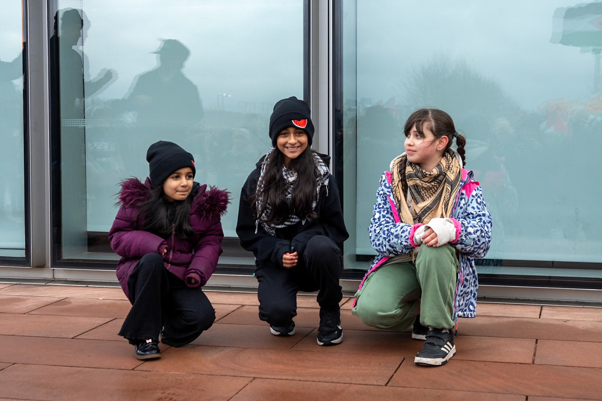 Glasgow, Scotland, UK. 20th January, 2024. Pro Palestine rally and protest outside BBC Scotland Headquarters in Glasgow involving a re-enactment of the killing of children and journalists in Gaza. Credit: R.Gass/Alamy Live News