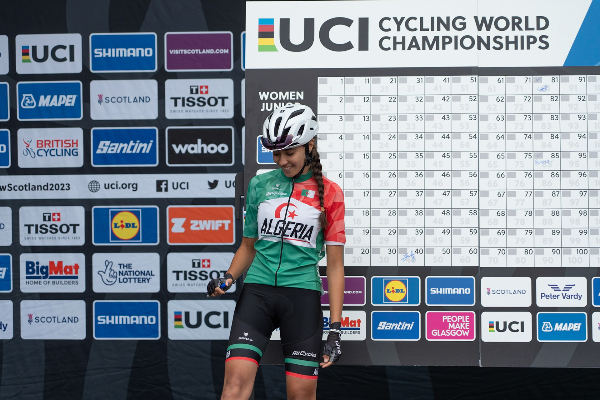 Glasgow, Scotland, UK. 5th August 2023. UCI World Championships - Junior Woman – Presentation of Teams prior to the Road Race of 5 laps of the city centre circuit. Credit R.Gass/Alamy Live News