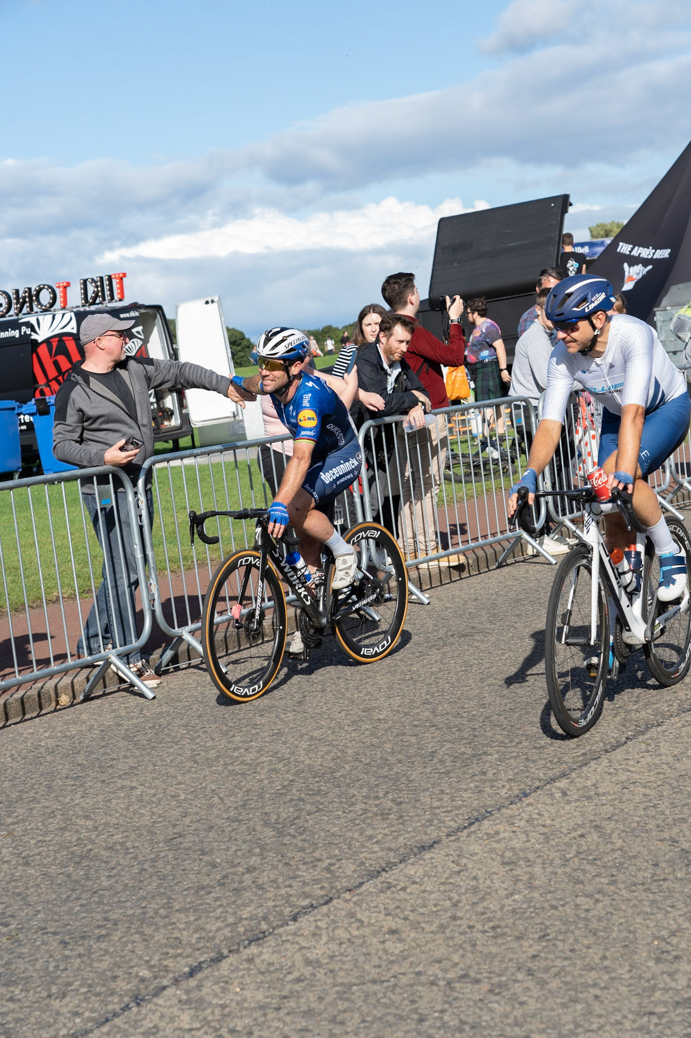 Edinburgh, Scotland, UK. 11th September 2021.Edinburgh’s Queens Drive plays host to the finish of Stage 7 of the 2021 AJ Bell Tour of Britain Cycling Race with Ethan Hayter, Wout Van Aert and Julian Alaphilippe battling to take the lead into the final stage tomorrow. Credit: Richard Gass/Alamy Live News