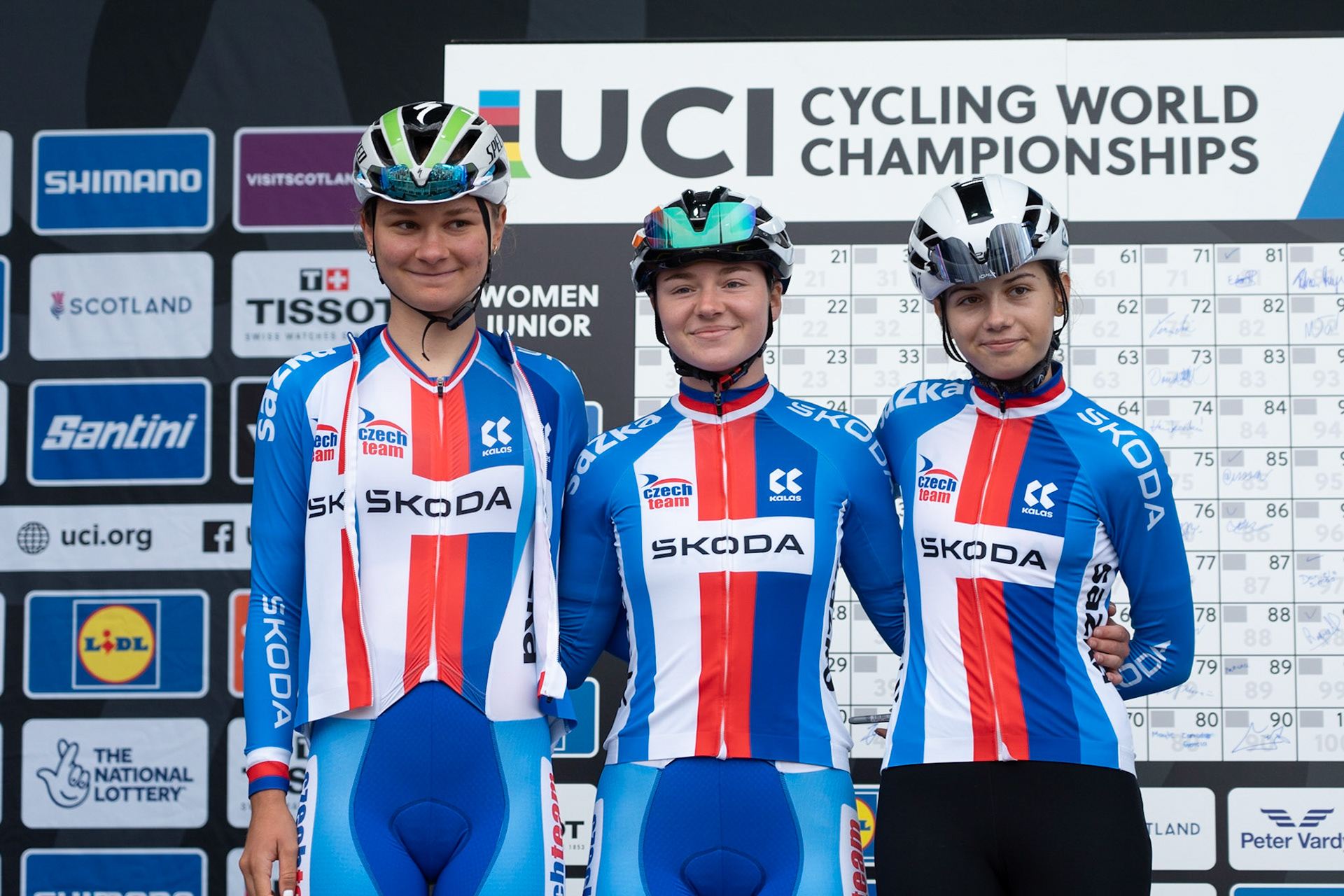 Glasgow, Scotland, UK. 5th August 2023. UCI World Championships - Junior Woman – Presentation of Teams prior to the Road Race of 5 laps of the city centre circuit. Credit R.Gass/Alamy Live News