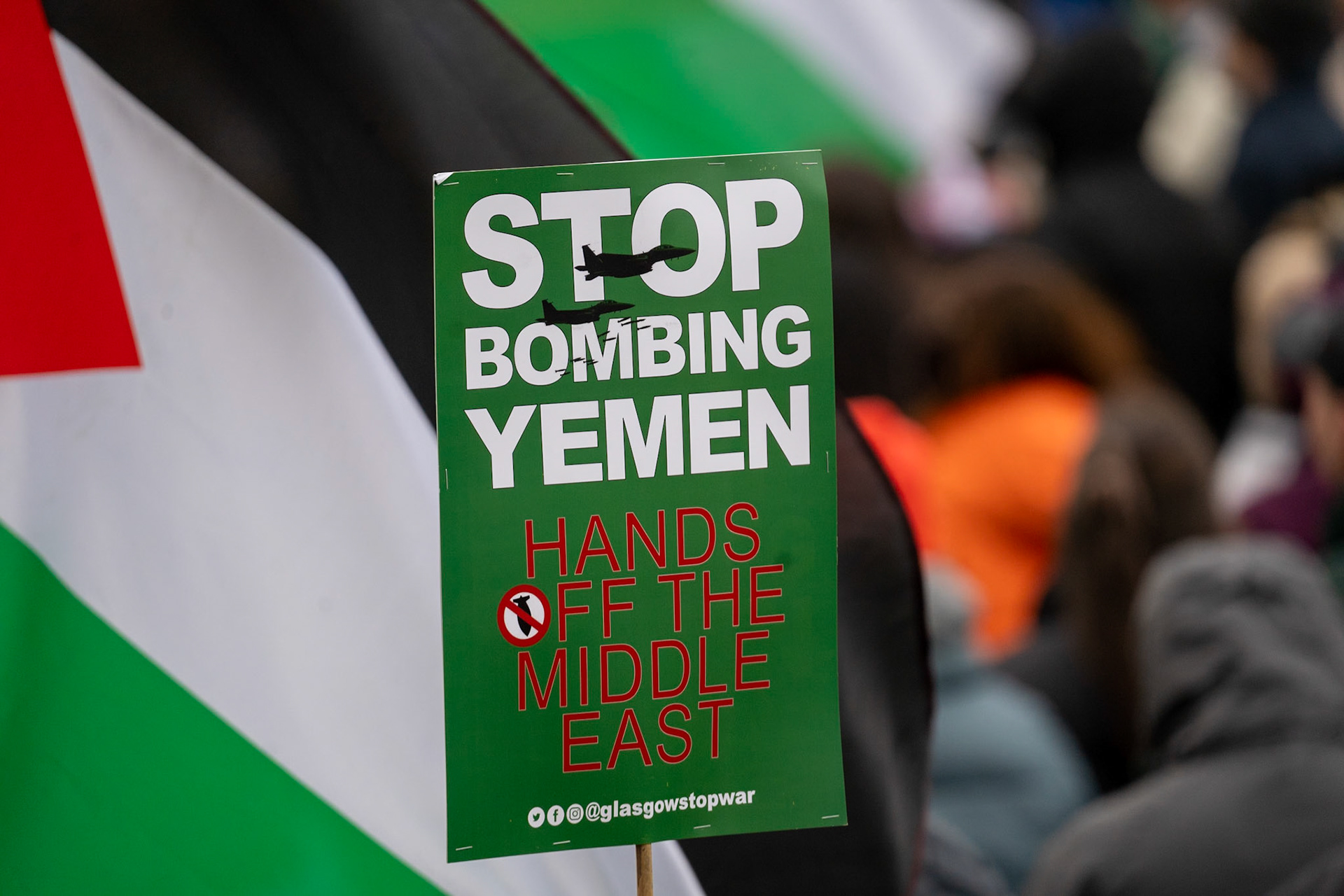 Glasgow, Scotland, UK. 20th January, 2024. Pro Palestine rally and protest outside BBC Scotland Headquarters in Glasgow involving a re-enactment of the killing of children and journalists in Gaza. Credit: R.Gass/Alamy Live News