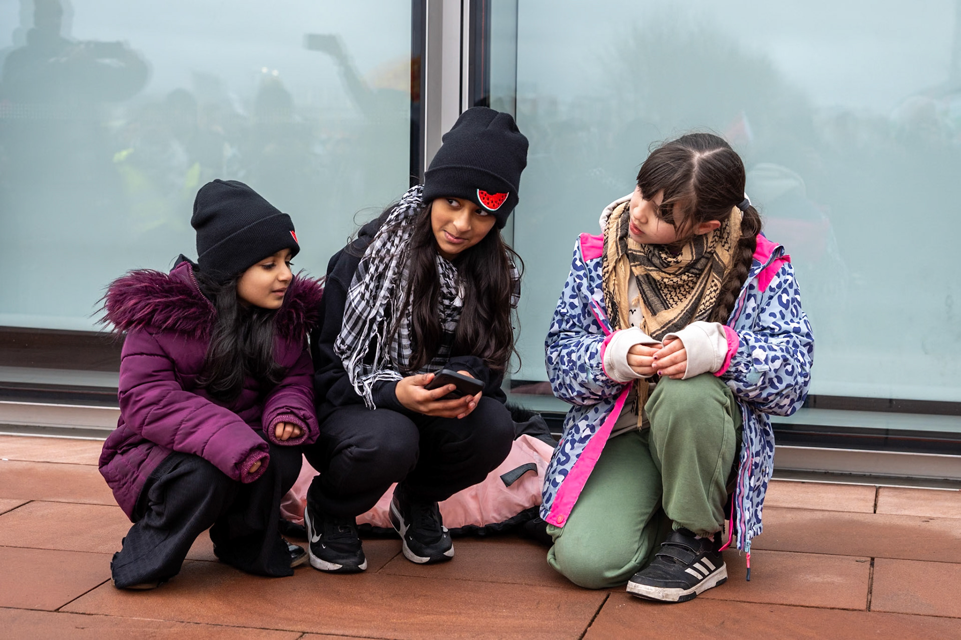 Glasgow, Scotland, UK. 20th January, 2024. Pro Palestine rally and protest outside BBC Scotland Headquarters in Glasgow involving a re-enactment of the killing of children and journalists in Gaza. Credit: R.Gass/Alamy Live News