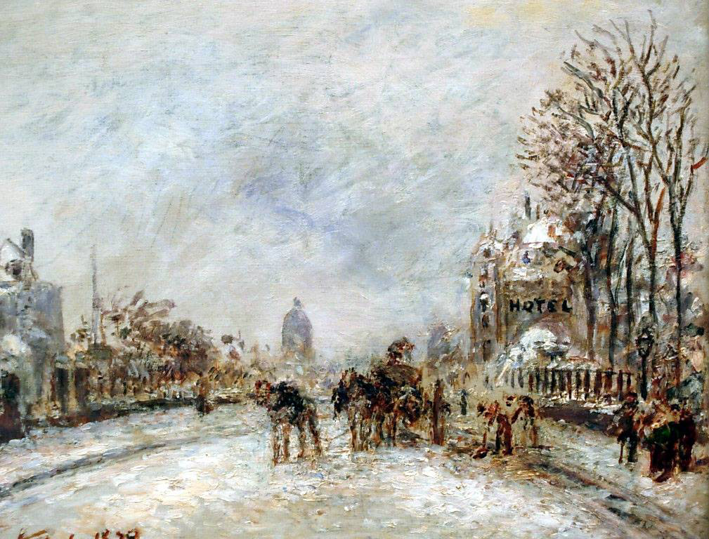 "Boulevard des Invalides sous la neige" - JONGKIND (1874)