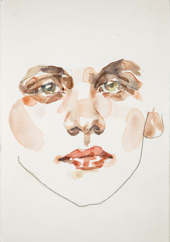 Portrait commission watercolor on paper