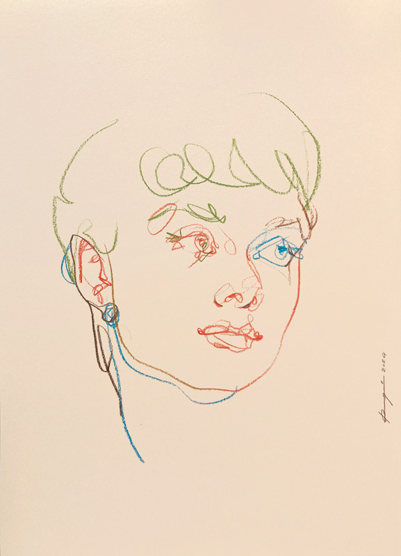 Portrait commission watercolor on paper