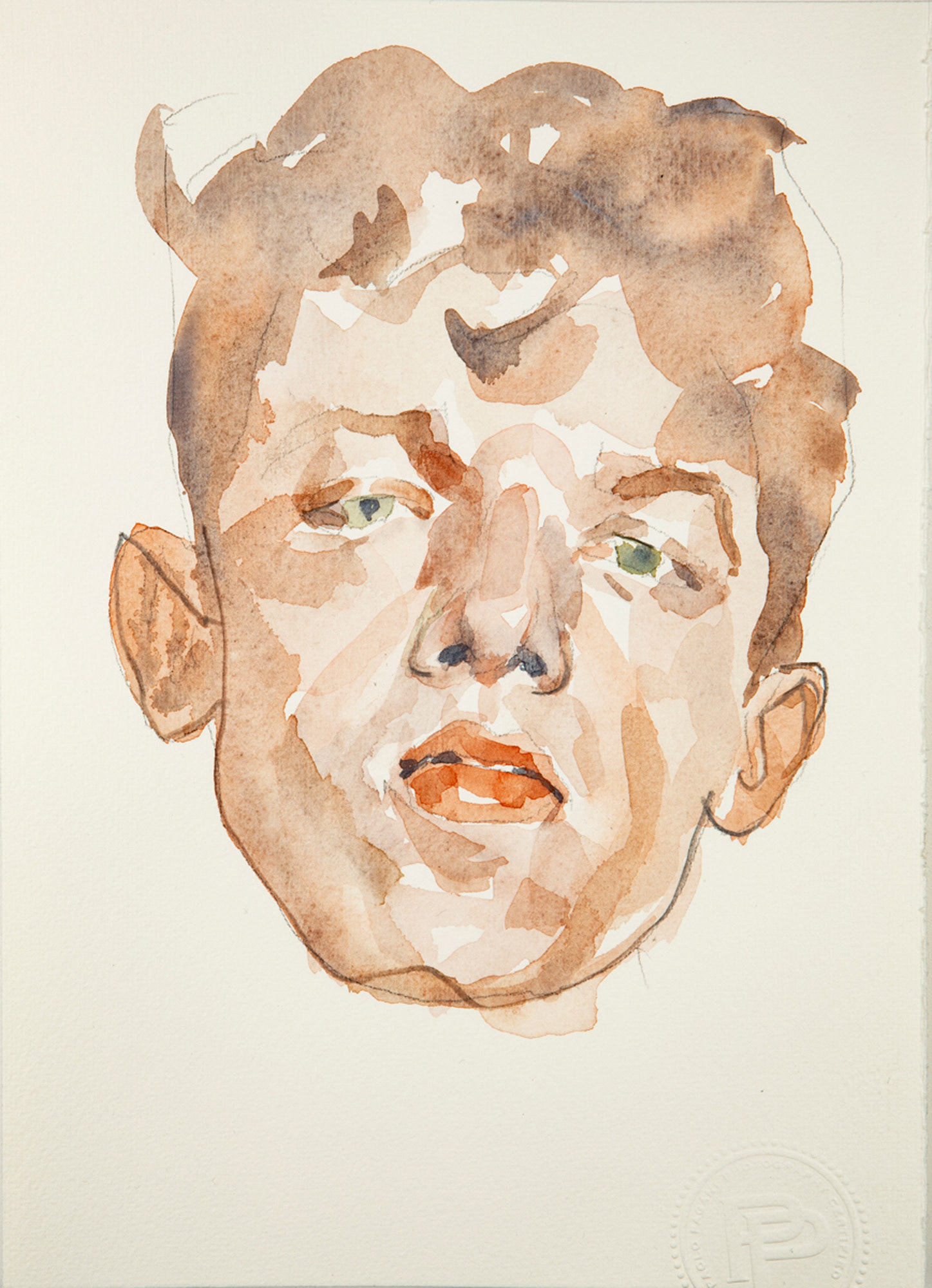 Portrait commission watercolor on paper
