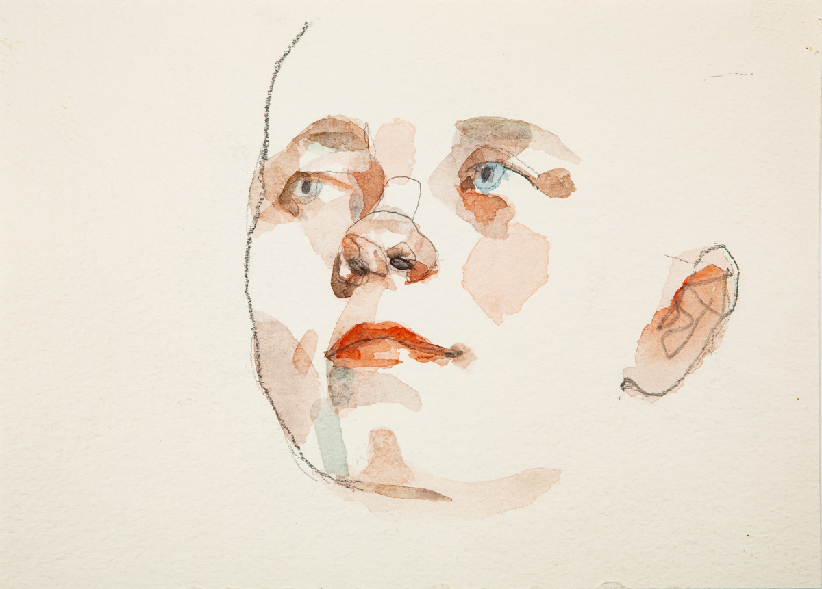 Portrait commission watercolor on paper