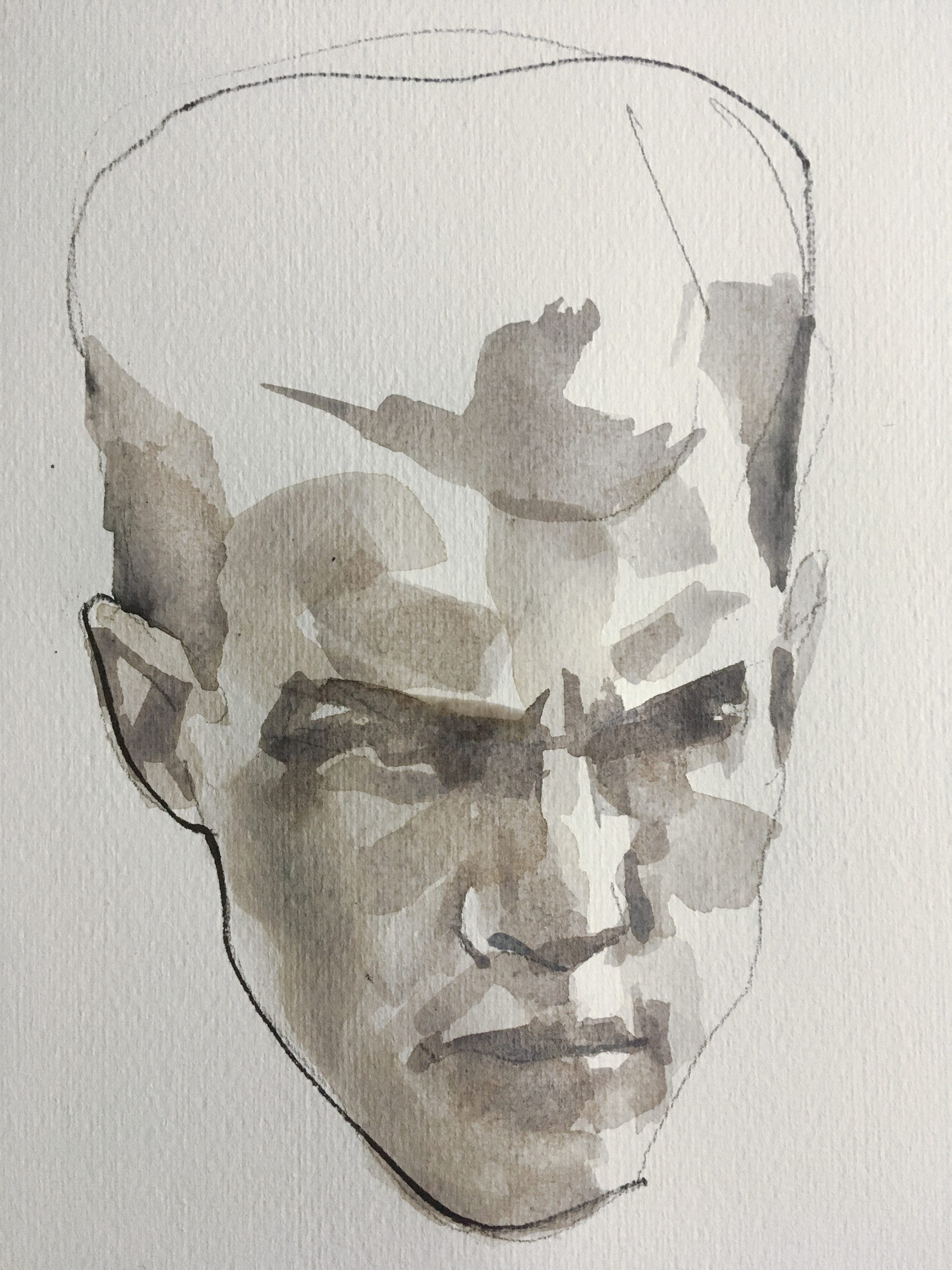 Portrait commission watercolor on paper