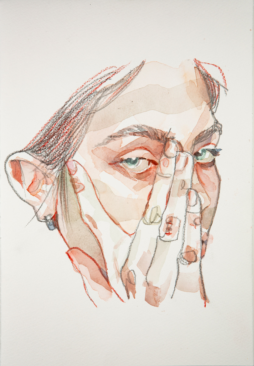 Portrait commission watercolor on paper