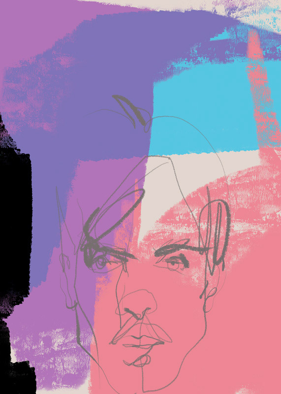 PRINCE Fineart print 50x70 cm Original abstract portrait Digital painting on Hahnemühle Museum Etching 300g signed and certified.One-of-a-kind Artwork € 250,00