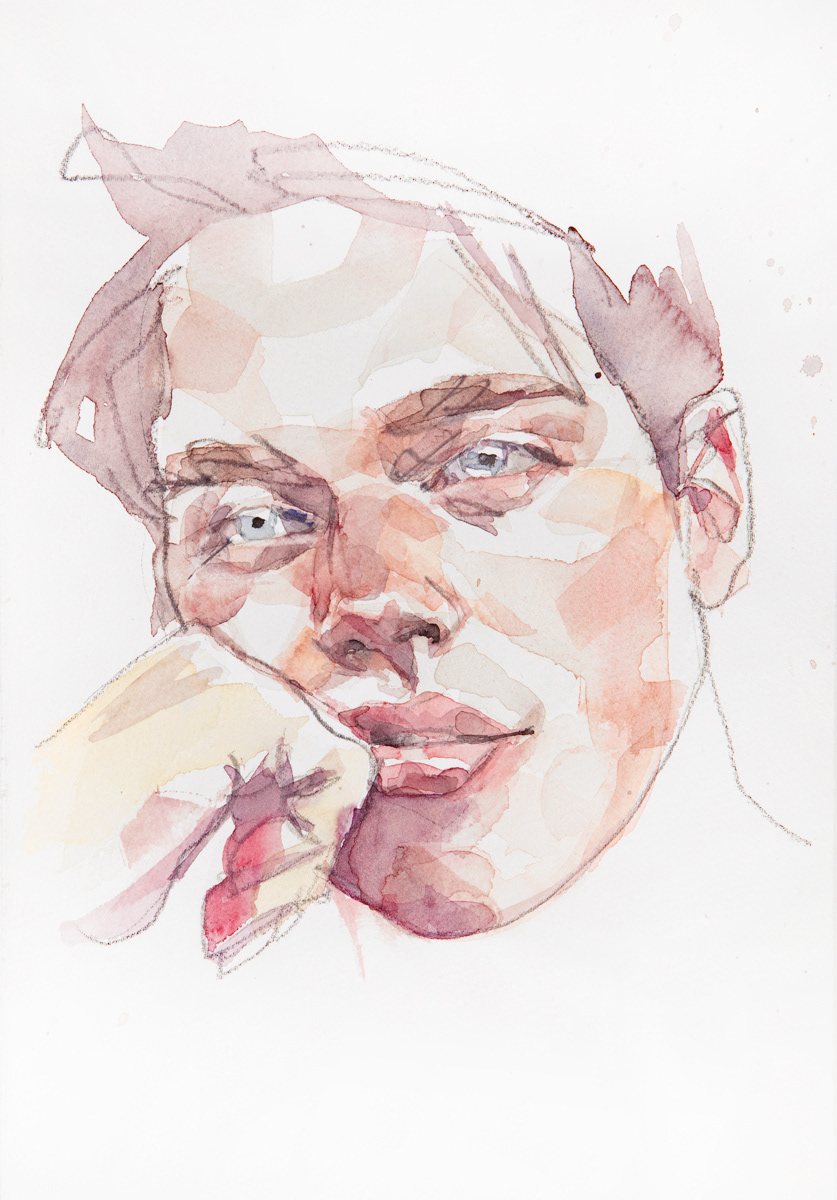 Portrait commission watercolor on paper
