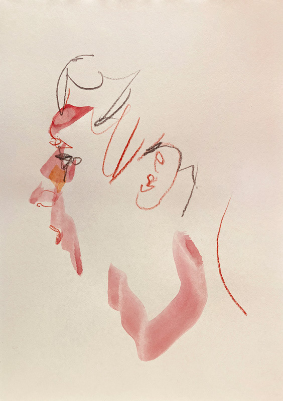 Portrait commission watercolor on paper