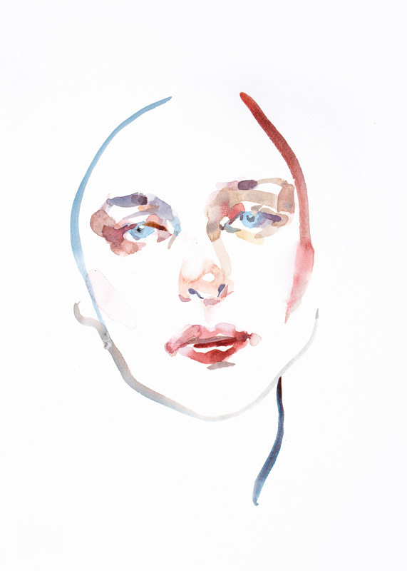 Portrait commission watercolor on paper