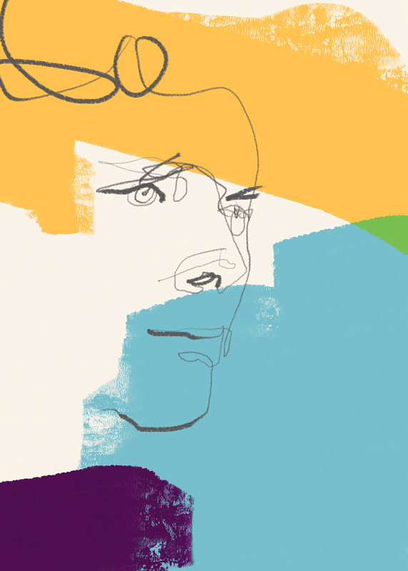 GORE Fineart print 50x70 cm Original abstract portrait Digital painting on Hahnemühle Museum Etching 300g signed and certified.One-of-a-kind Artwork € 250,00