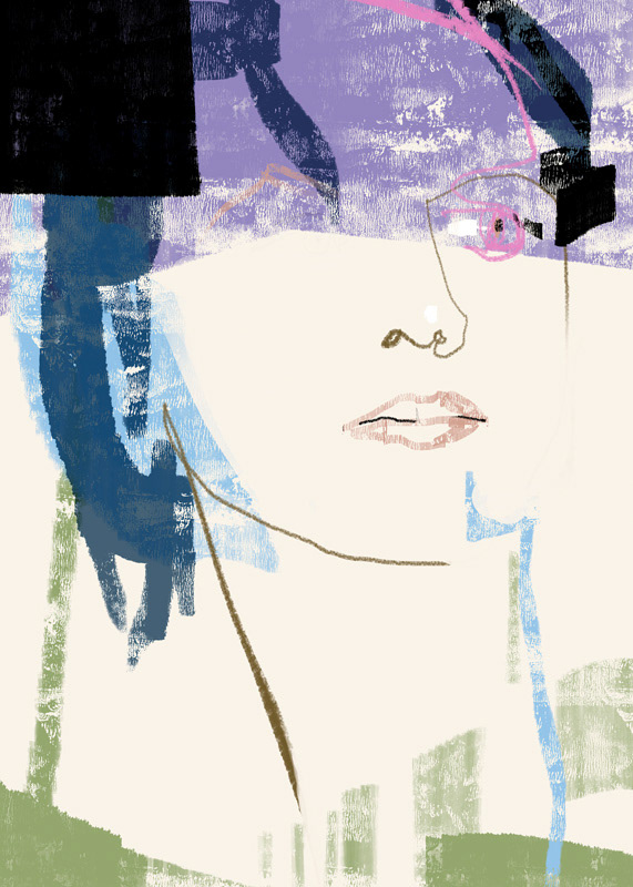 O'RIORDAN Fineart print 50x70 cm Original abstract portrait Digital painting on Hahnemühle Museum Etching 300g signed and certified.One-of-a-kind Artwork € 250,00