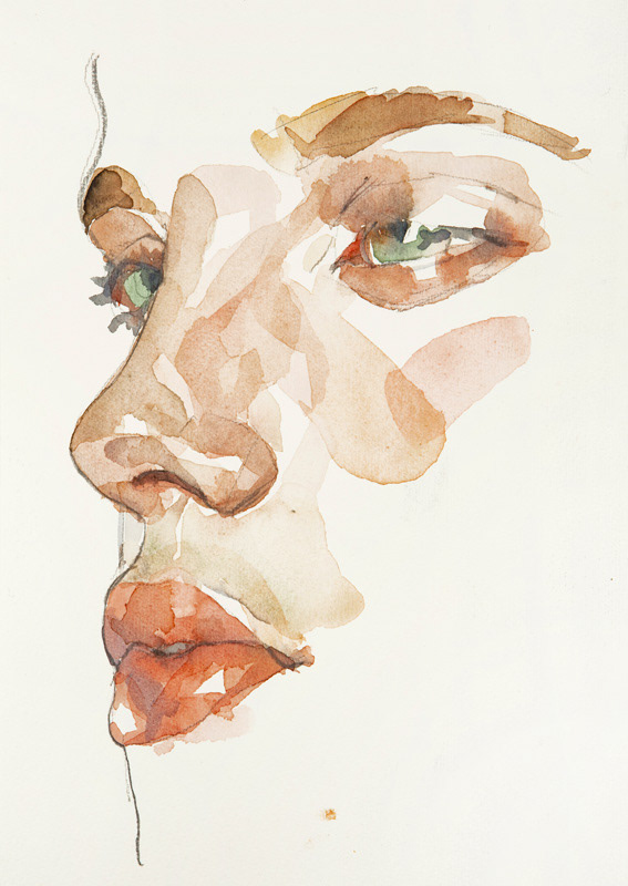 Portrait commission watercolor on paper