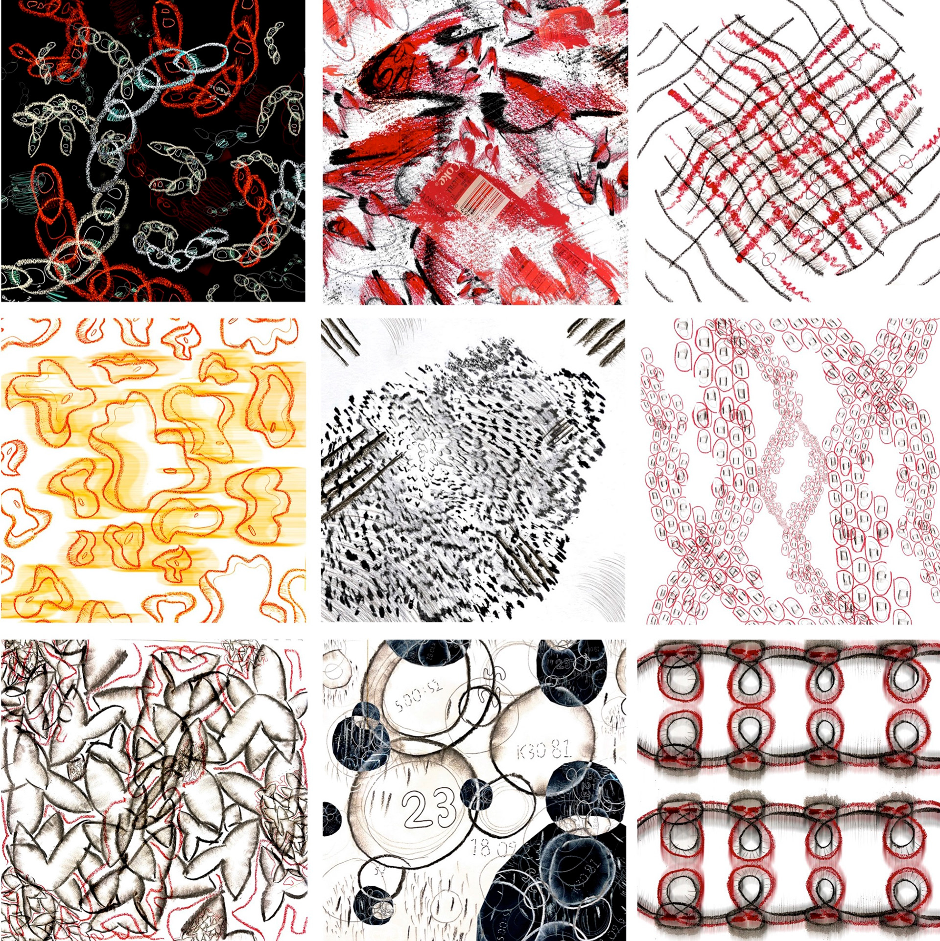Material exploration of Coca-Cola cans through observational drawings