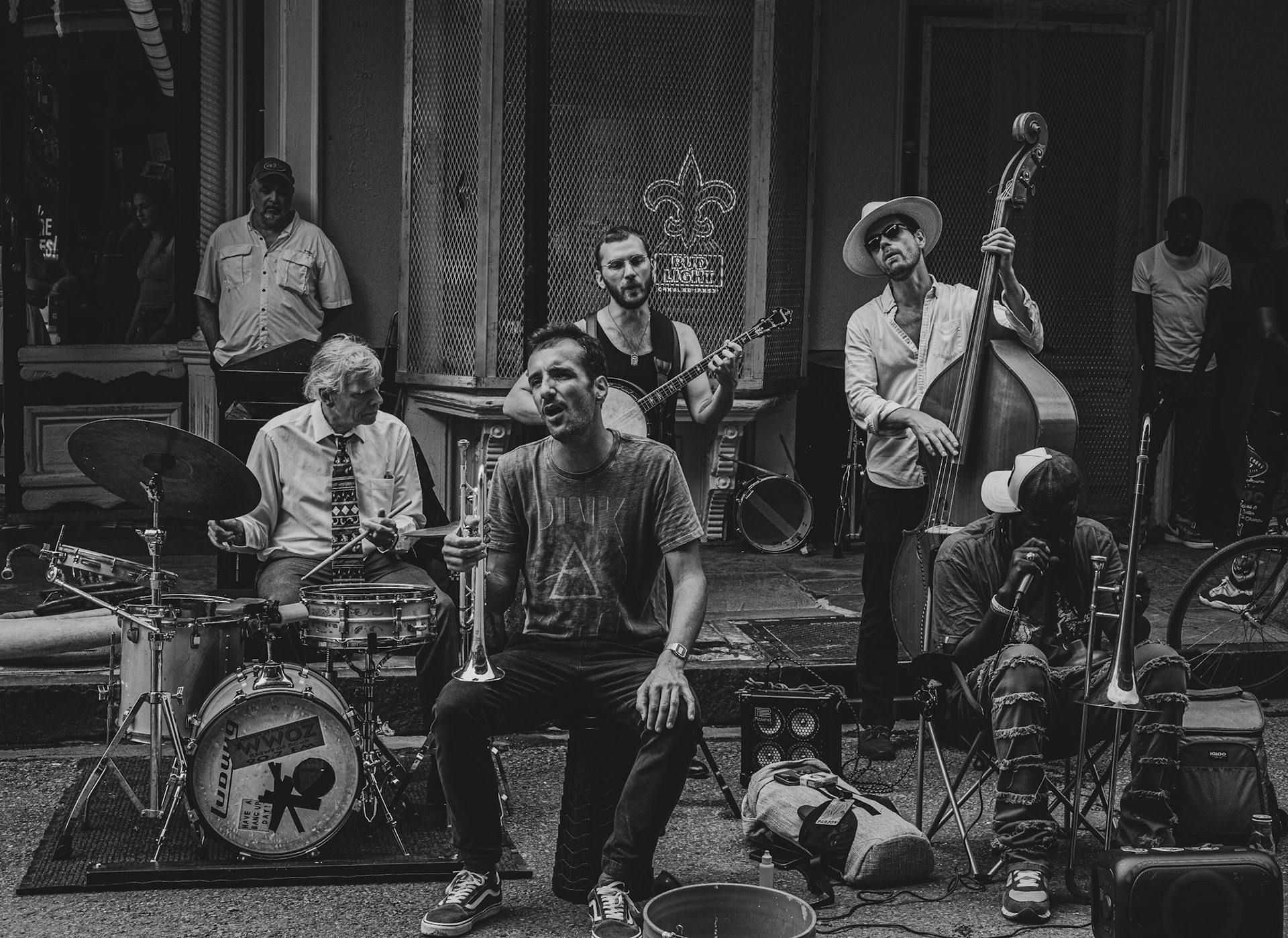 Street Jazz band performing on Royal St. in New Orleans, La, 2014