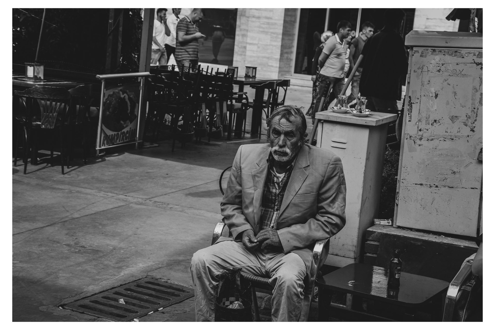 Old man waiting in Portugal, 2016