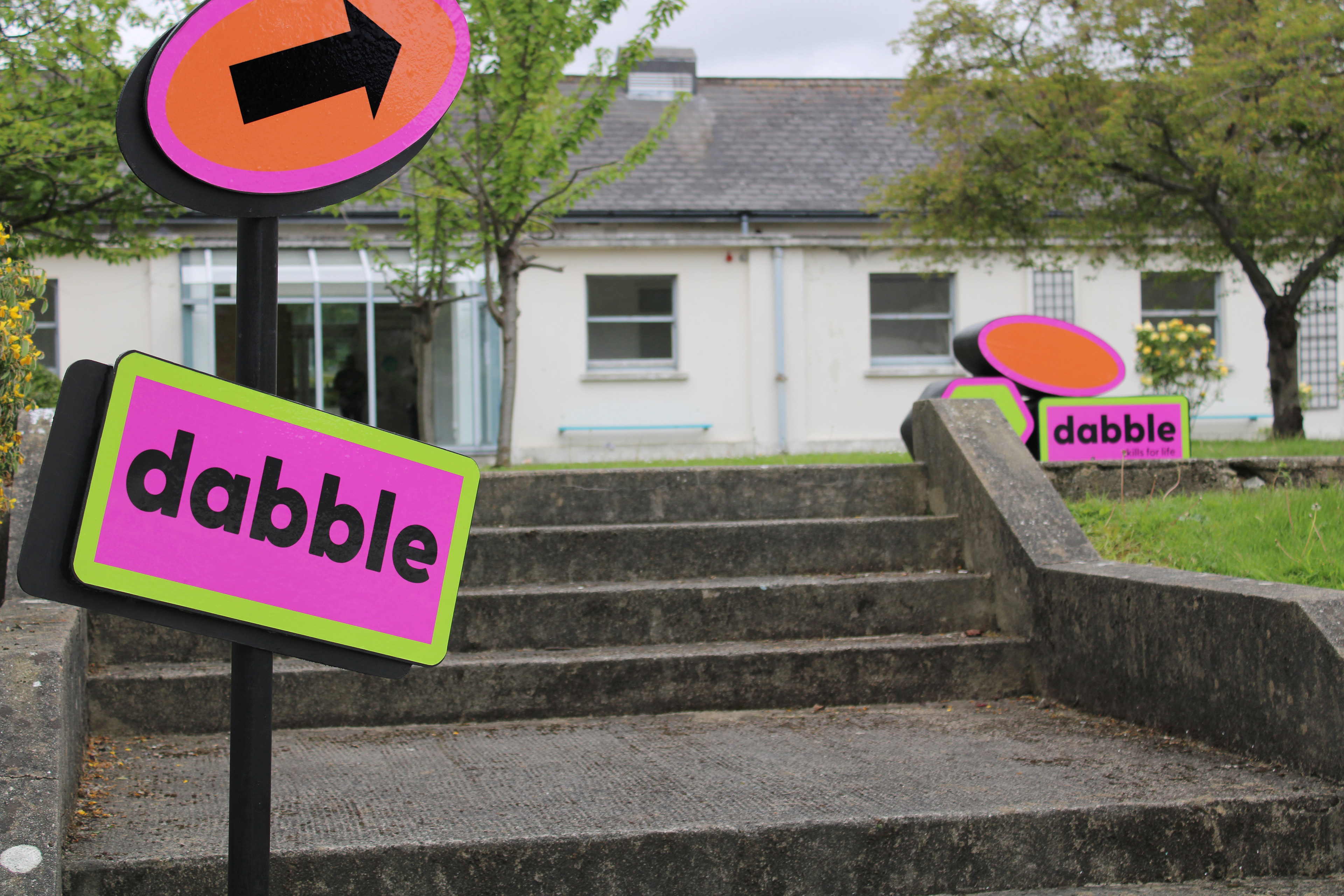 'dabble' way-finding and space markers in use on campus