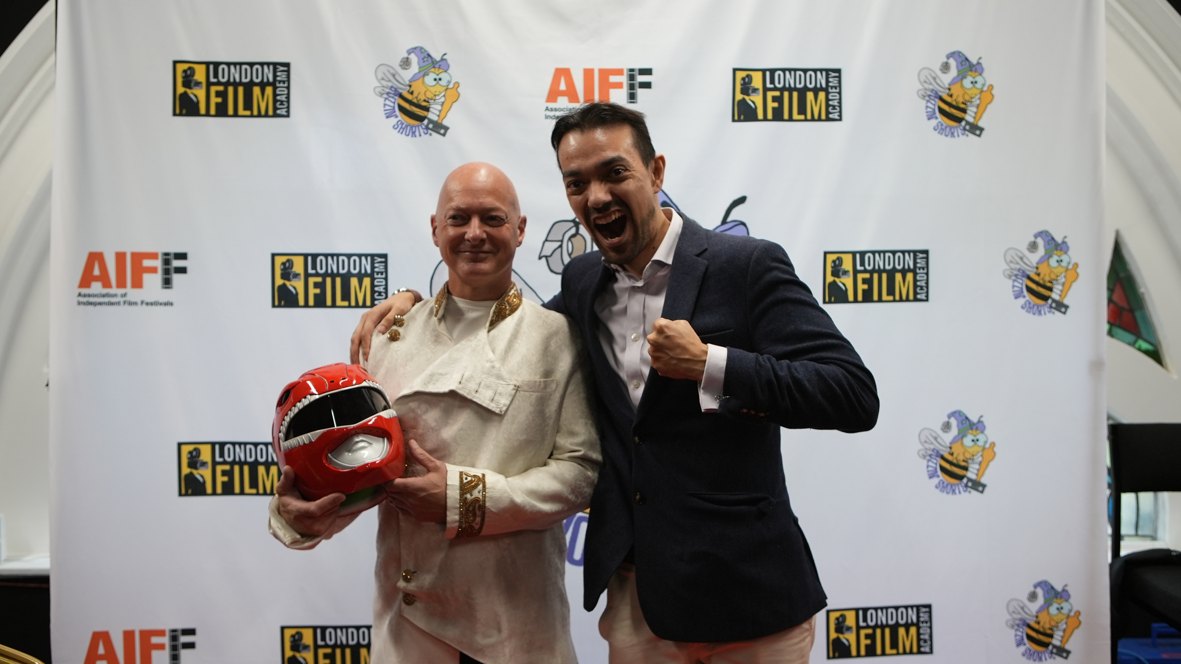 Guest speaker Adam Richards with a festival guest.