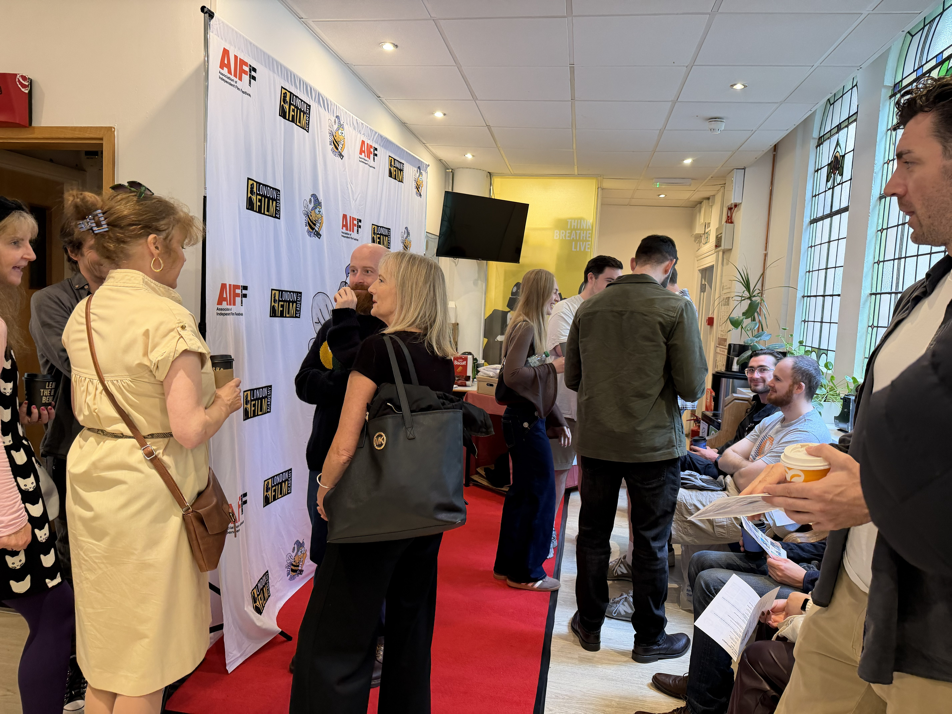 The foyer at the London Film Academy during BUZZIN’ SHORTS 2026