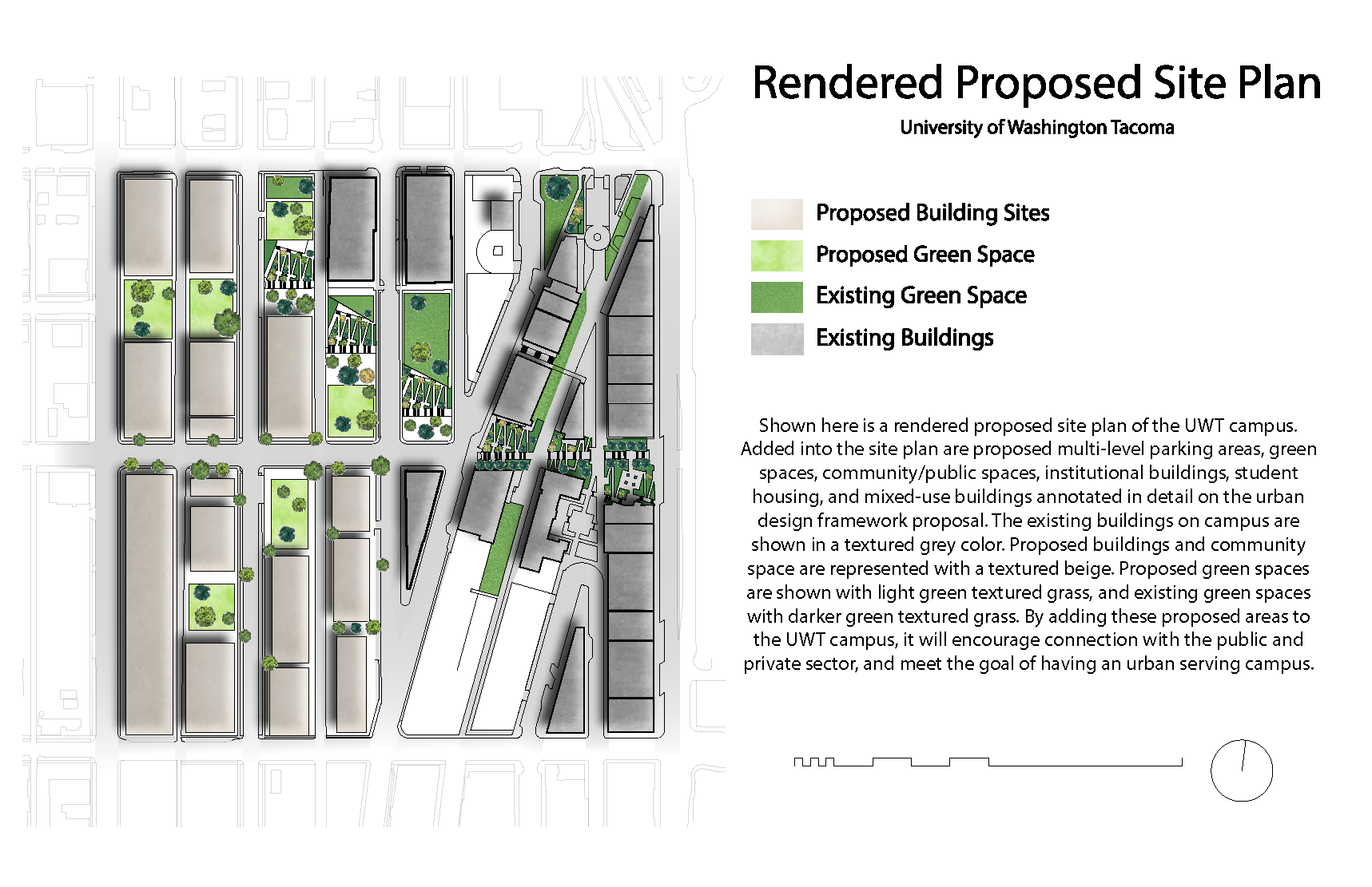 Rendered Proposed Site Plan - UWT Campus