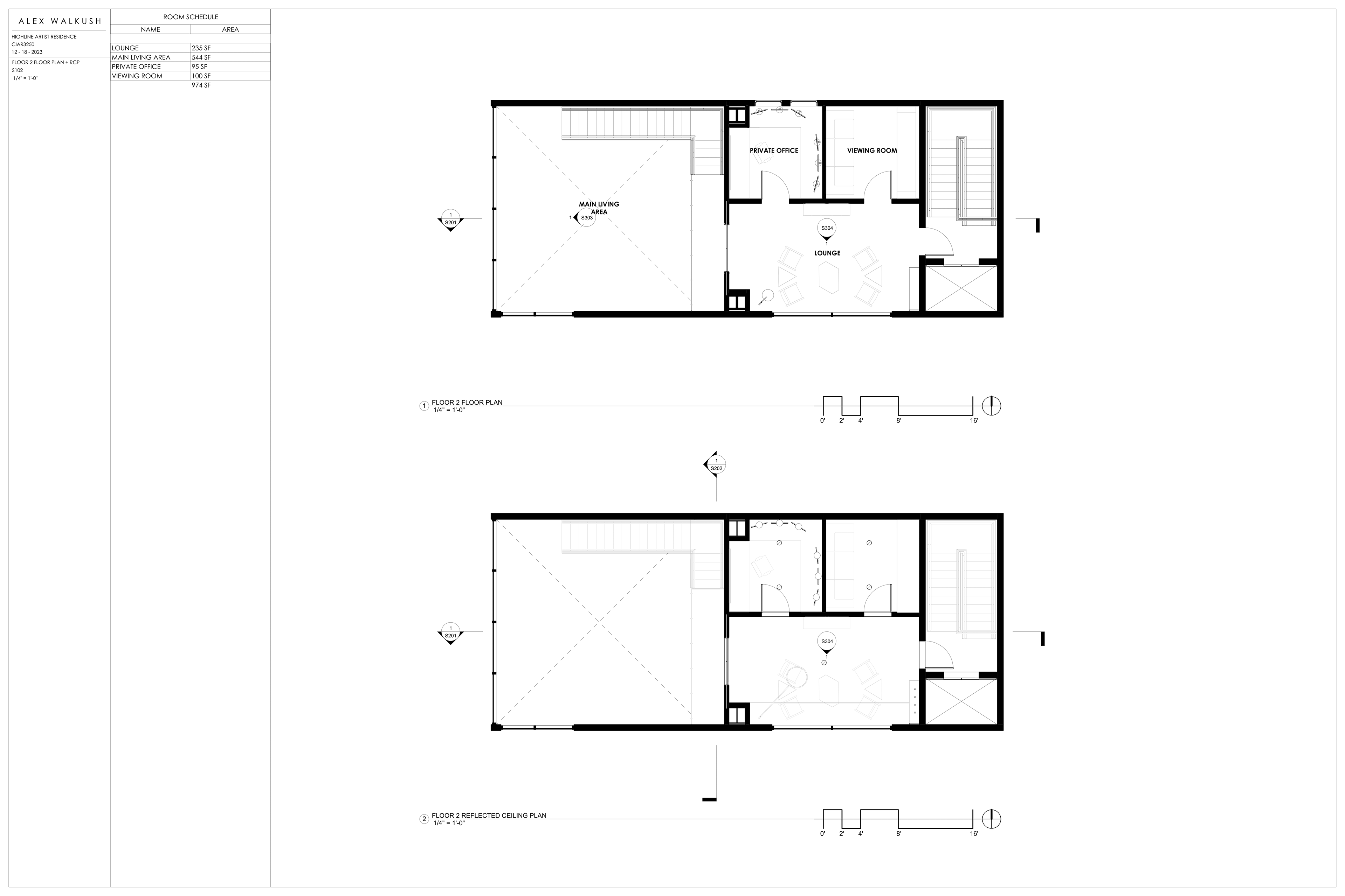 Project 6 - Floor 2 Floor Plan + Reverse Ceiling Plan