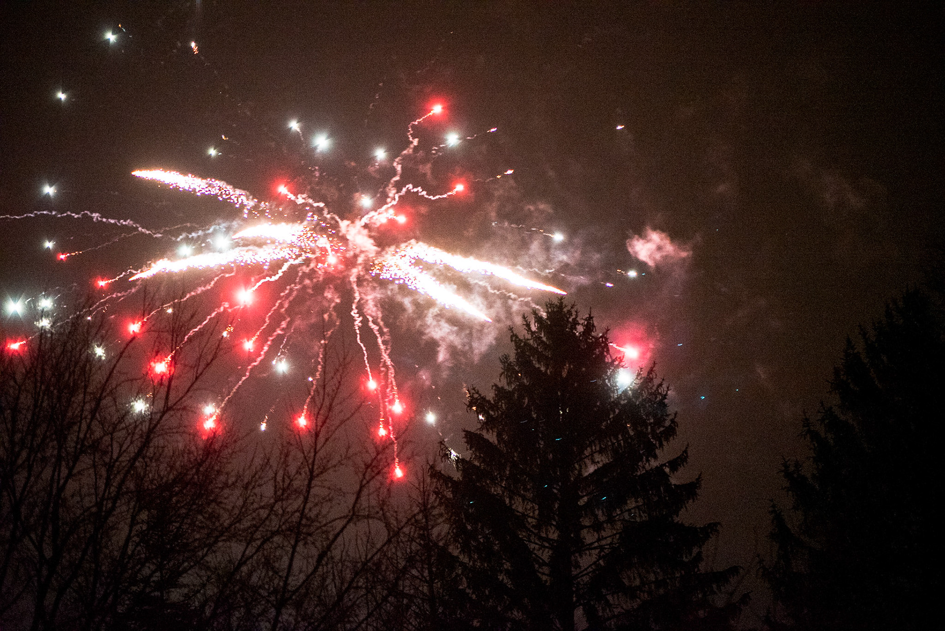 New Year’s Eve fireworks. Oberhausen, Germany, January 1, 2023.