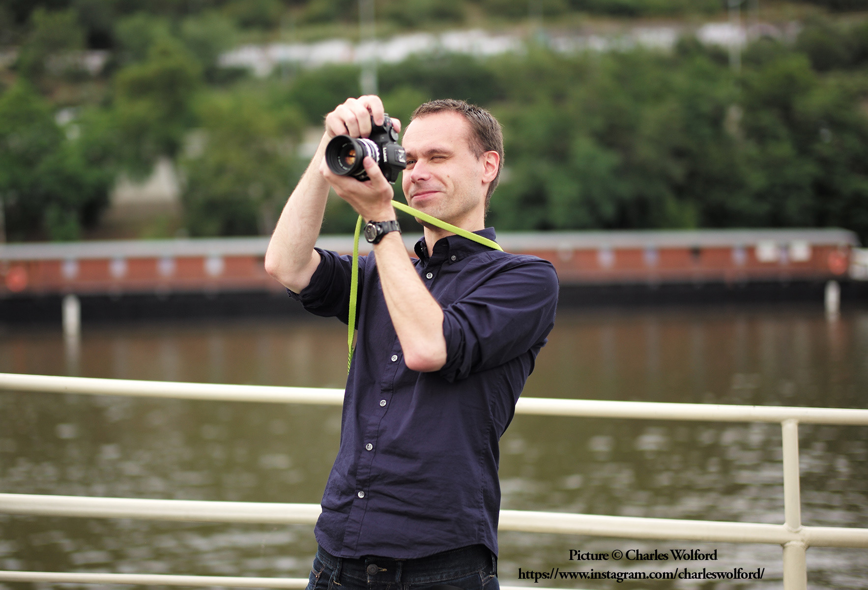 A snapshot from my time at a foreign correspondence workshop in Prague. Here, I am captured by Charles Wolford during the farewell dinner. Prague, Czechia, July 2016. Picture by Charles Wolford.