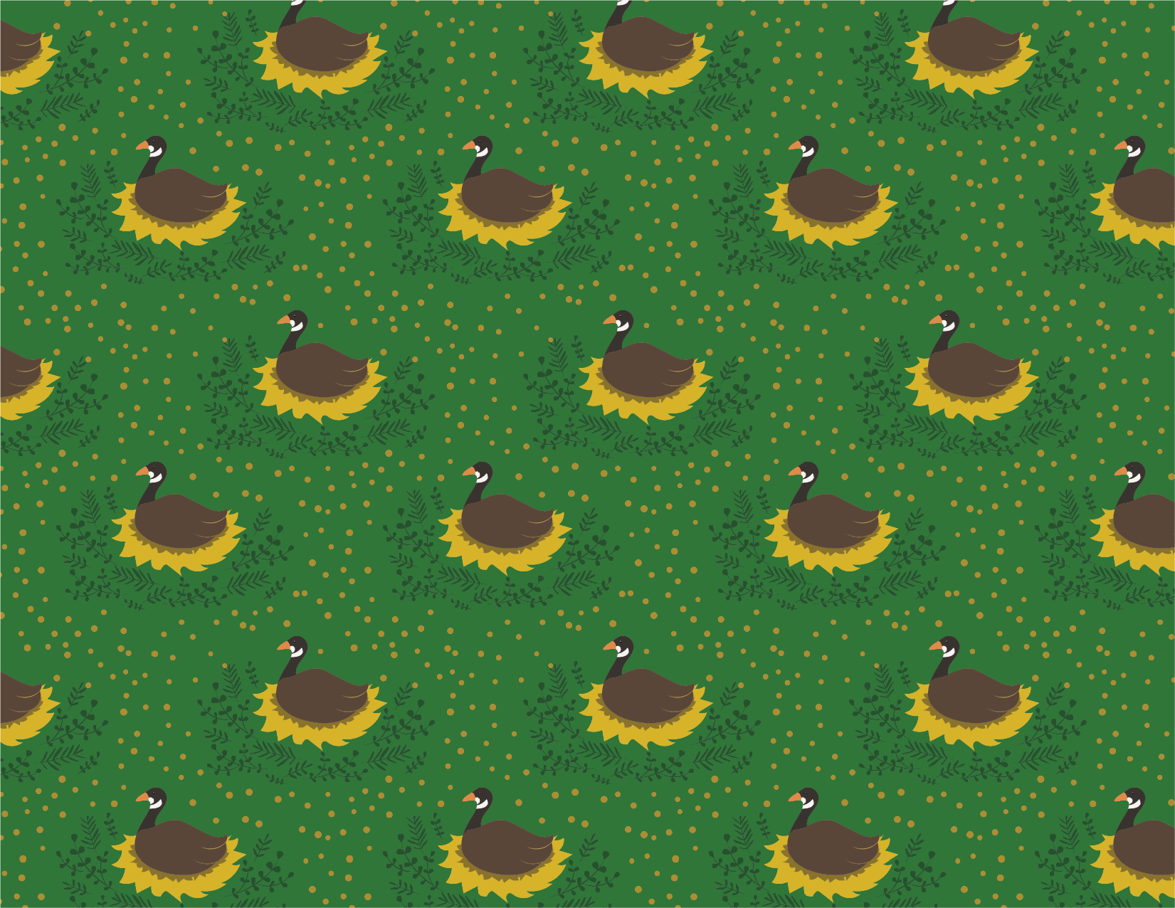 Six Geese Laying