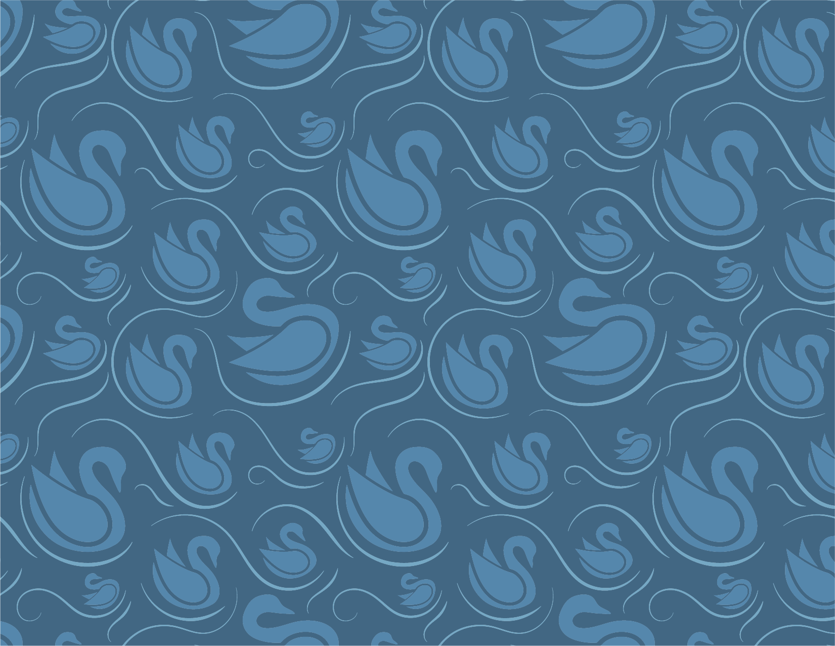 Seven Swans Swimming