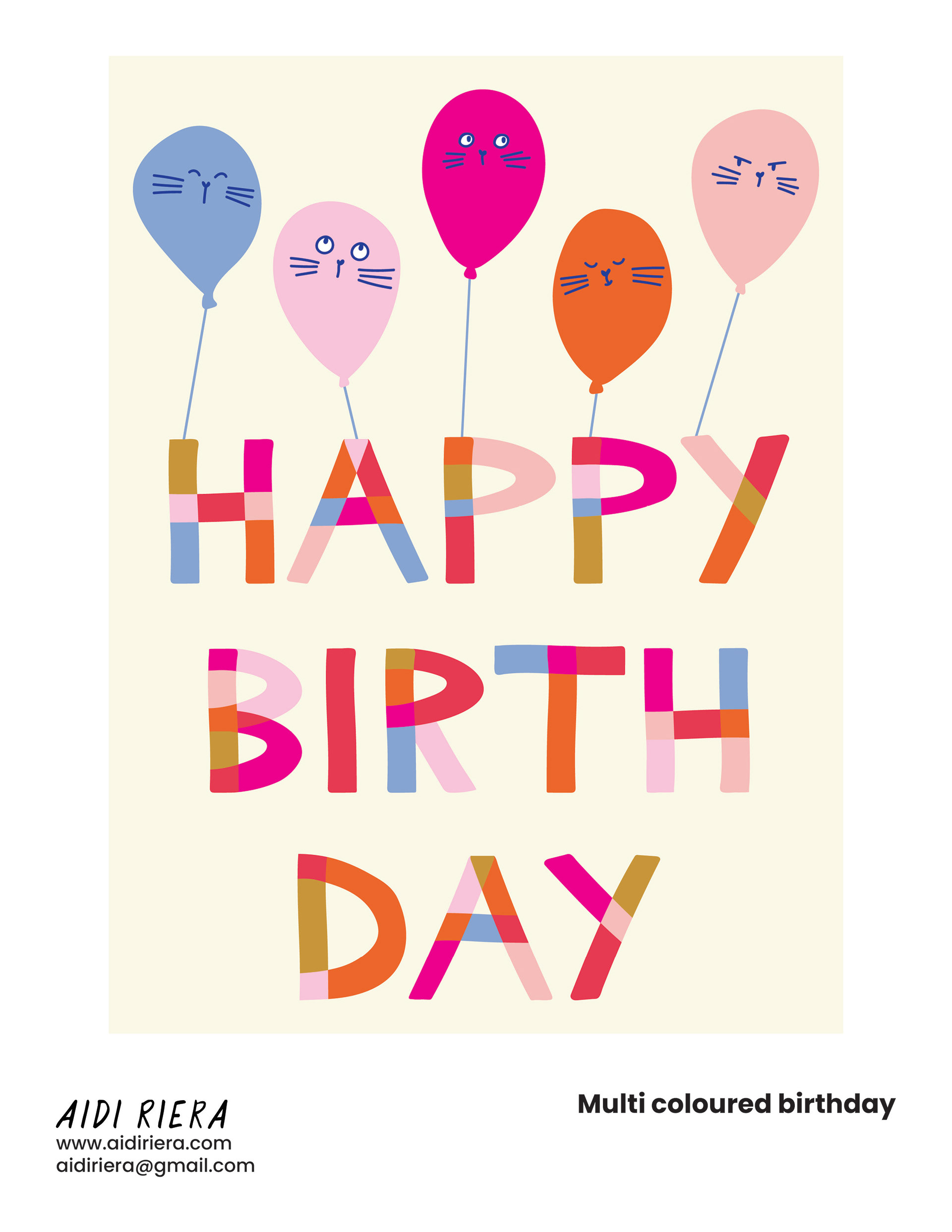 Multi coloured birthday