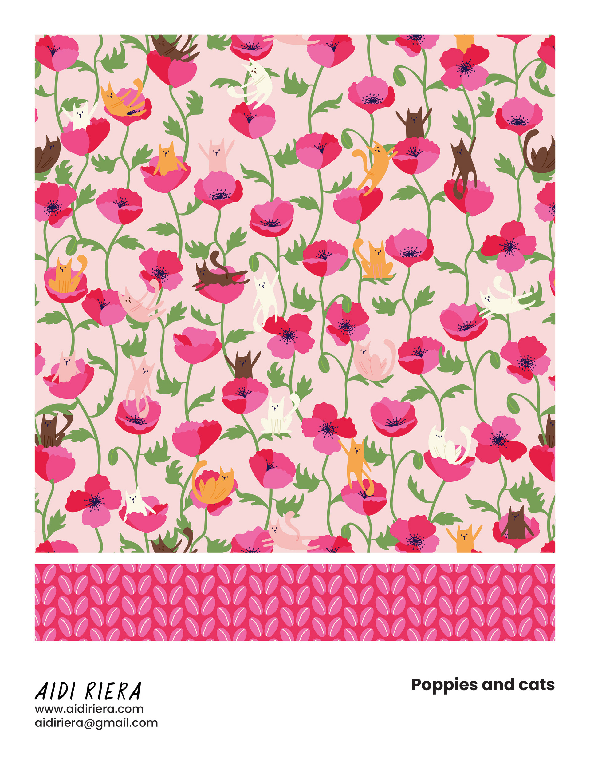 Poppies and cats