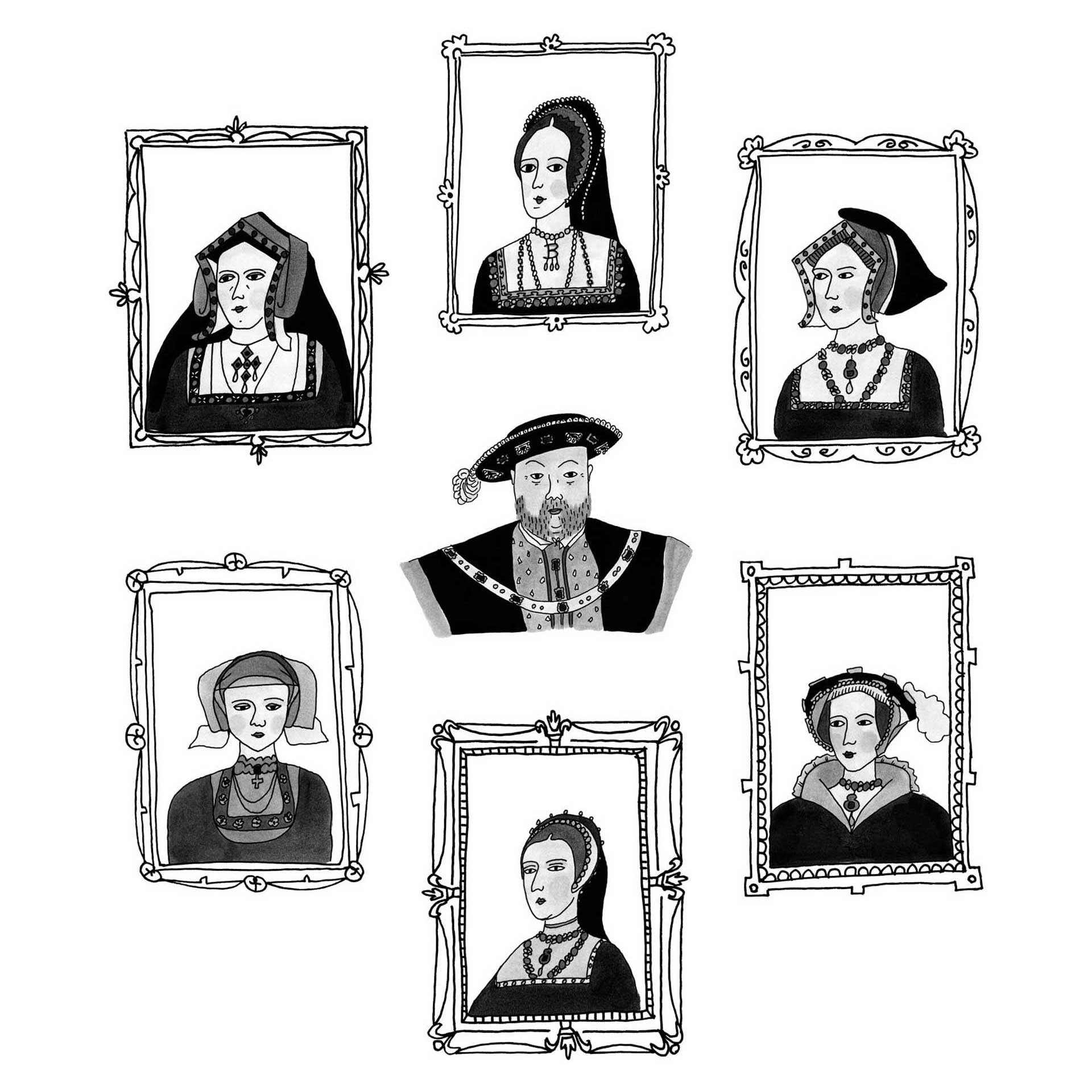 Portraits of Henry VIII and his wives