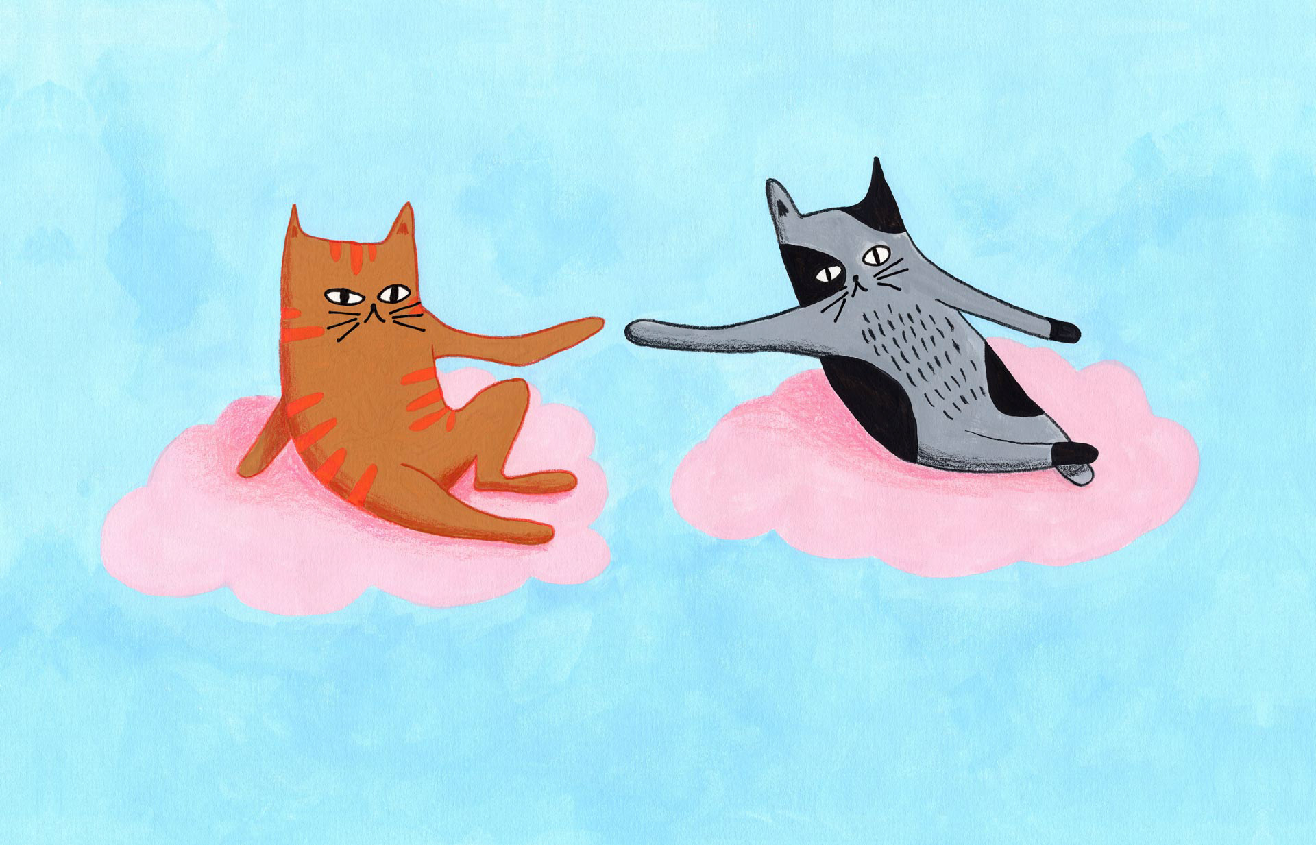 Creation of Adam but with cats