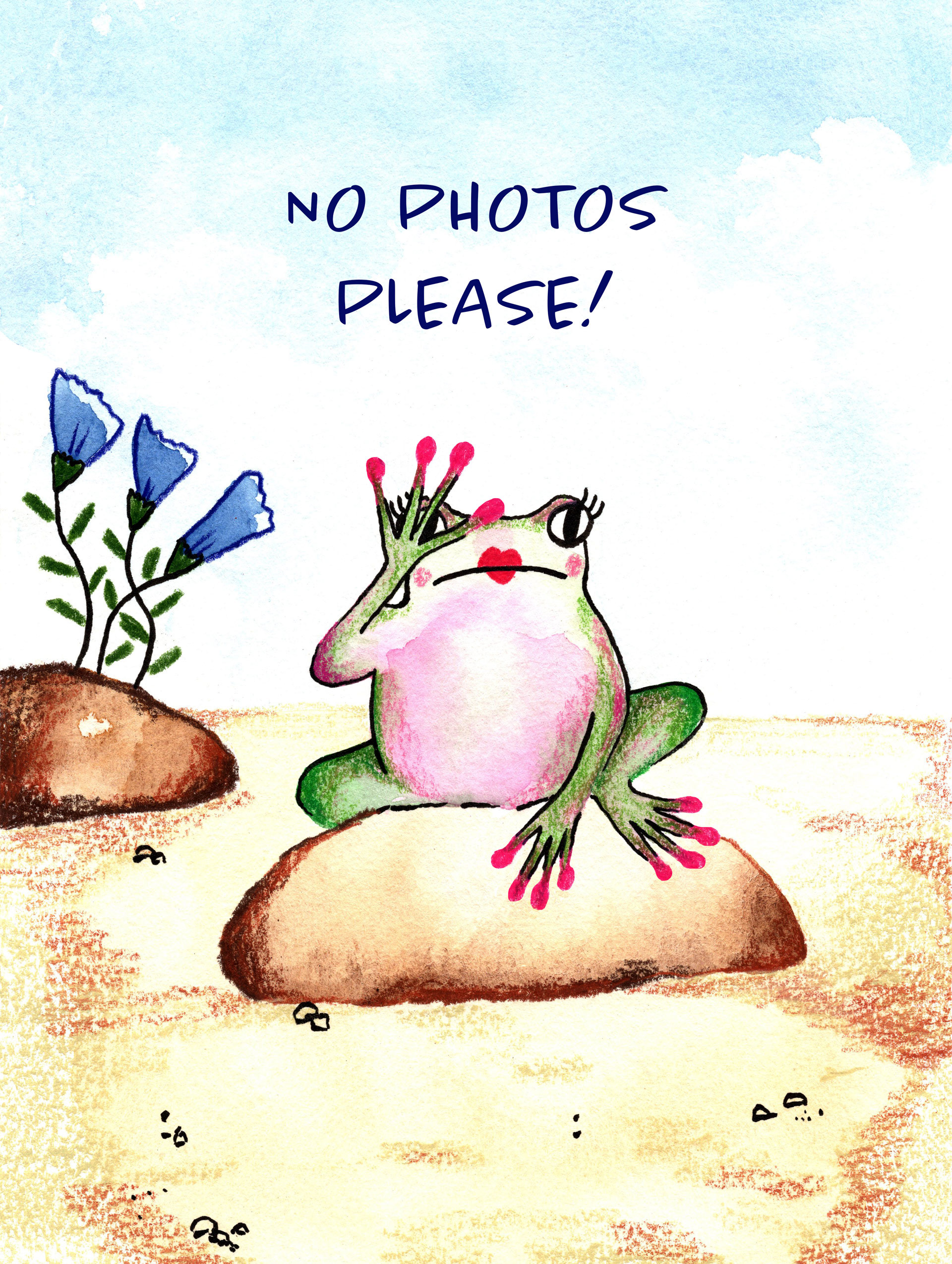 Cute frog not wanting more photos