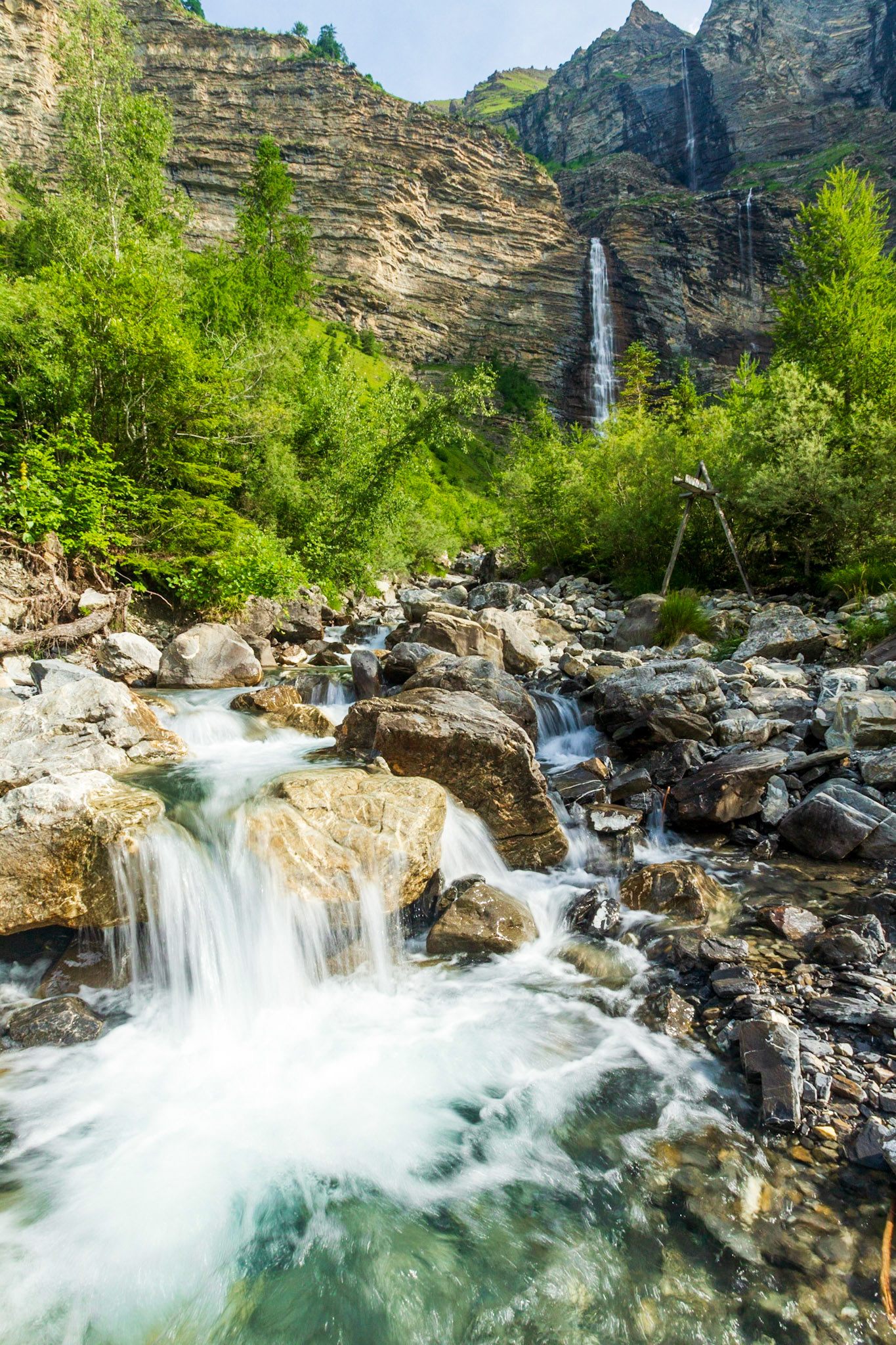 La Cascade de la Pisse et le torrent du Rabioux