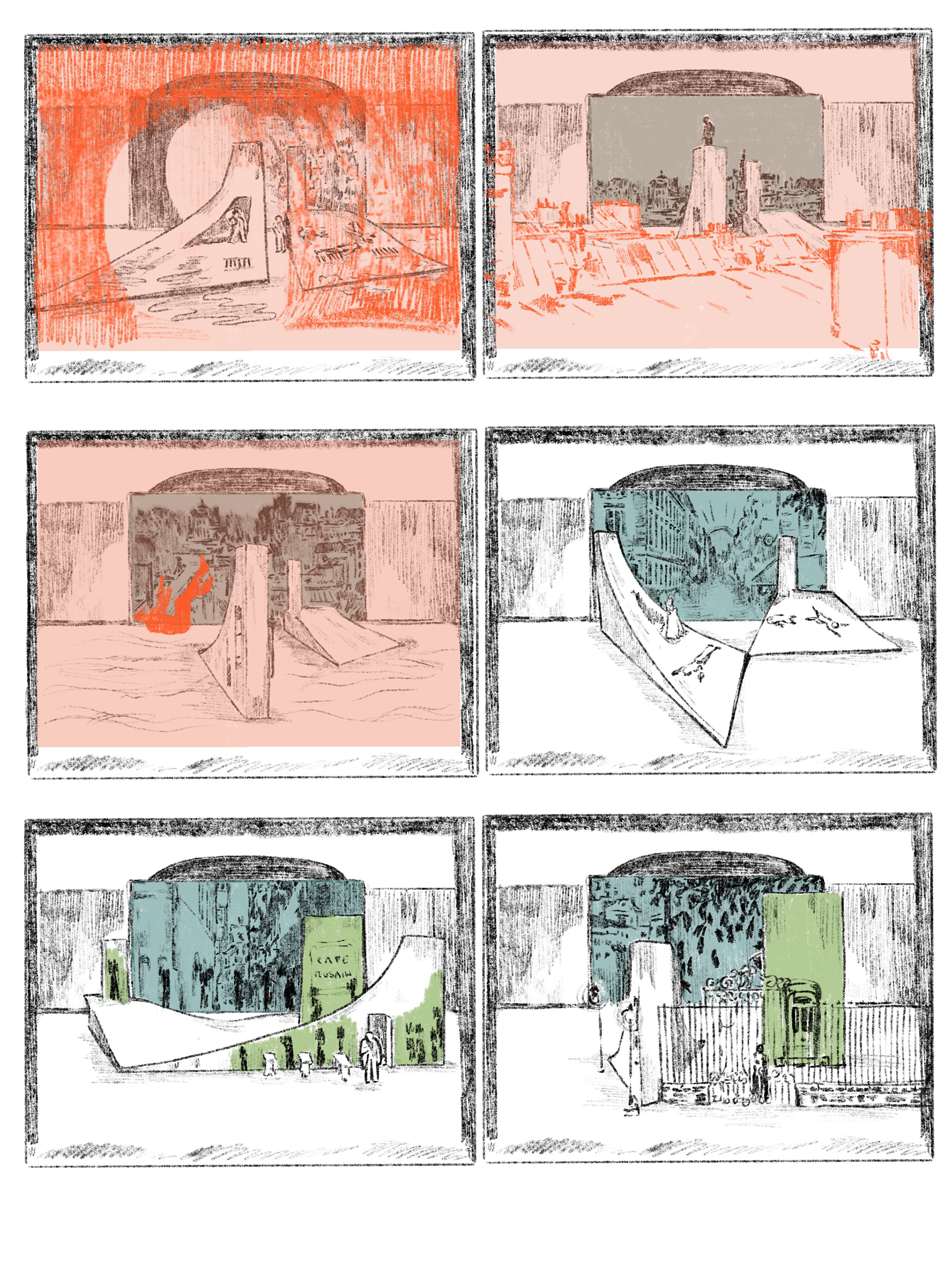 Croquis et story Board - scène 2