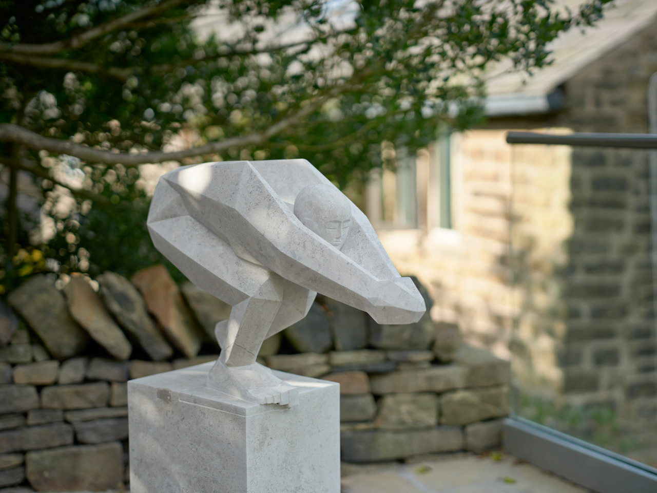 Diving Form on plinth, front quarter view