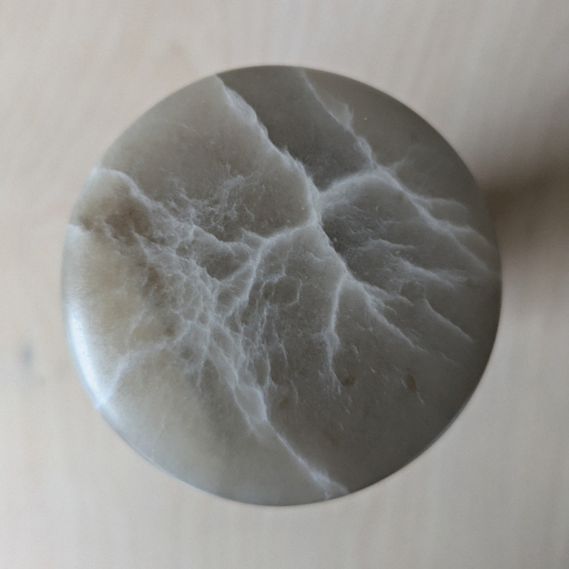 Guiness head in white alabaster